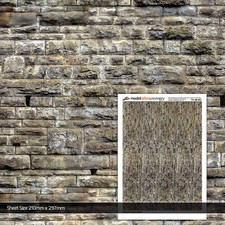 5 x SHEETS GWR STONE ASHLAR BRICK PAPER OO GAUGE 1:76 MODEL RAILWAY TX148