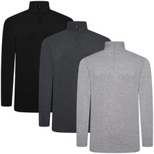 Mens Base Layer Quarter Zip Thermal Long Sleeve Breathable Training Under Shirt