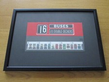 ROYAL MAIL BRITISH DOUBLE DECKER BUS 1st CLASS STAMPS - FRAMED - EX CONDITION