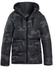 Boys Coat Padded Shower Proof Parka Jacket Camo Black Age 10 9 12 13 7 11 Years