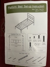 Platform metal bed frame white - metal,