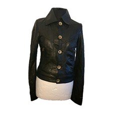 Diesel Ladies Light Soft Leather Cropped Jacket Size SMALL
