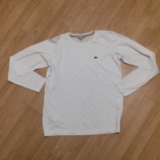 lacoste boys white cotton t