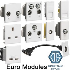White Euro Data Module Inserts