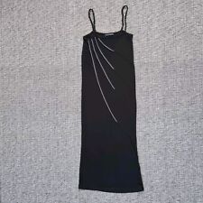 Vintage Jane Norman Y2K Mesh Maxi Dress Size 8 10 90s Sheer Black