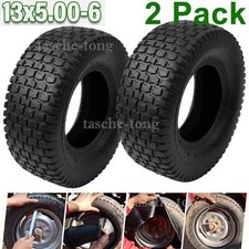 2PCS Tyre 13x5.00-6 6 Inch Wheel Rim 6" Knobbly Turf Lawnmower Ride On Mower