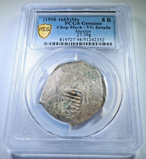 PCGS 1500's-1600's Mexico 8 Reales Genuine Spanish Dollar Chopmark Cob 8R Coin