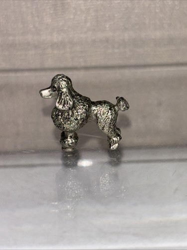 Miniature pewter poodle - poodle,