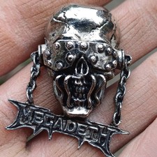 Vintage Megadeth Vic Rattlehead Pin Badge, Alchemy, Poker, Rox Rock, Death Metal