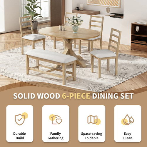 Piece farmhouse extendable - 6-piece,