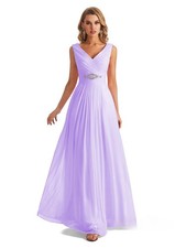 V Neck Long Chiffon Gown