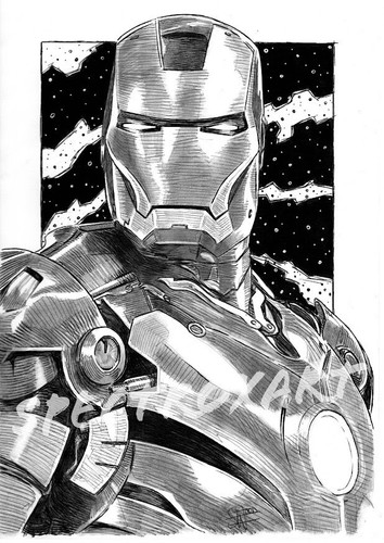 Marvel original art iron man - marvel,