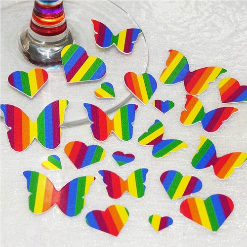 Rainbow table confetti gay - rainbow, confetti,