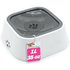 Pet Water Bowl, Non Spill Slow Drink Dog Water Bowl 35oz