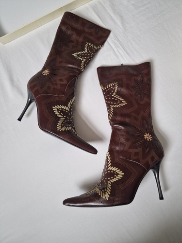 Unze women mid calf leather - calf,