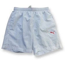 Puma Mens White Drawstring Sport Shorts UK S 28W Lined Gym Training