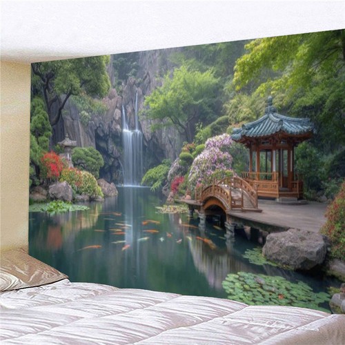 Japanese garden waterfall - garden,