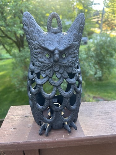 Vintage cast iron owl hanging - cast,