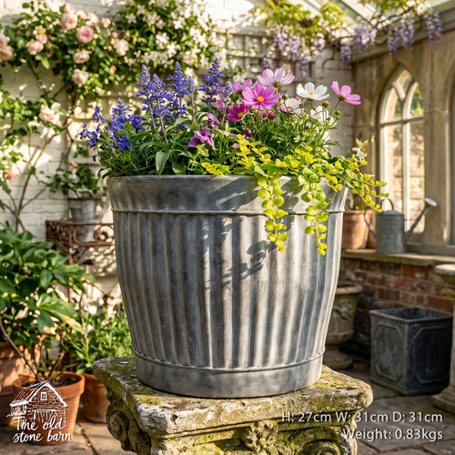 Vintage style galvanised metal - galvanised,