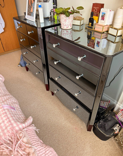 Black drawer mirrored - black, 4