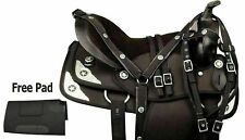 Black Western Barrel Racing Horse Tack Synthetic Saddle With Accessories