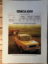 Simca 1000 Car Brochure - August 1977