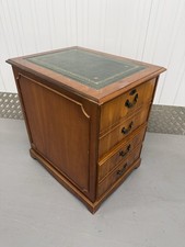 Good Quality Reproduction Mahogany Leather Topped Filing Cabinet 