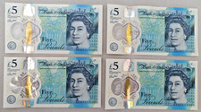 Five Pound £5 Banknote (x4)