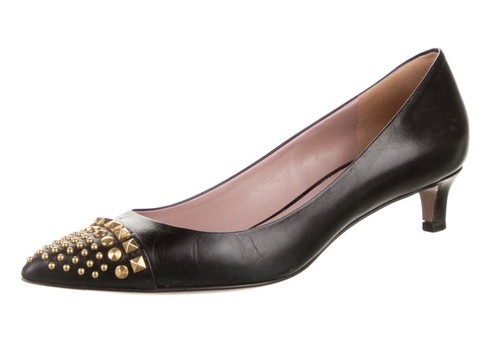 Gucci black leather studded - gucci,