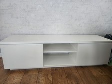 IKEA BYAS TV unit with storage. White high gloss