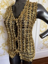 Vintage 1970s Crochet Gold