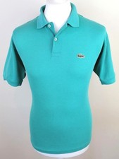 Mens Lacoste IZOD Polo Shirt Turquoise Teal Size L Vintage Cotton *PATRON* 1-528