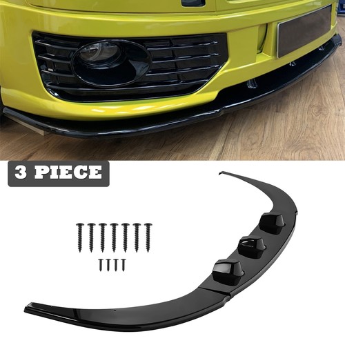 Gloss black front bumper lip - front,