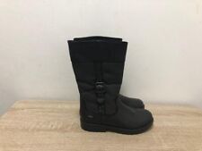 CLARKS KIDS GIRLS BLACK LEATHER ZIP UP MID CALF BOOTS UK SIZE 12.5 EUR 31 AB34