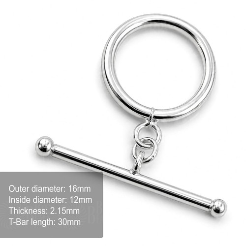 925 sterling silver - silver, toggle