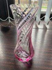 CAITHNESS DAWN PINK GLASS VASE 7.5"