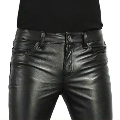 Mens black leather party - black,