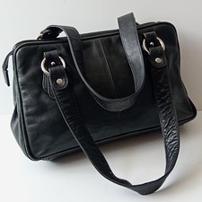 ✅ Soft Real Leather Women's Shoulder Bag Hand Bag Black 29/27/10 Cm