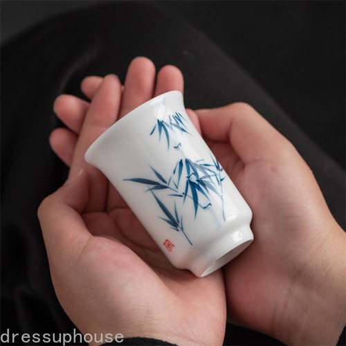 8cm ceramics hand drawn blue - 7.8cm,