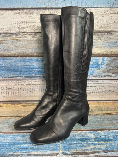 Clarks black leather - leather, high