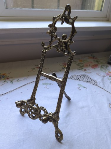 Ornate brass tabletop easel - ornate,