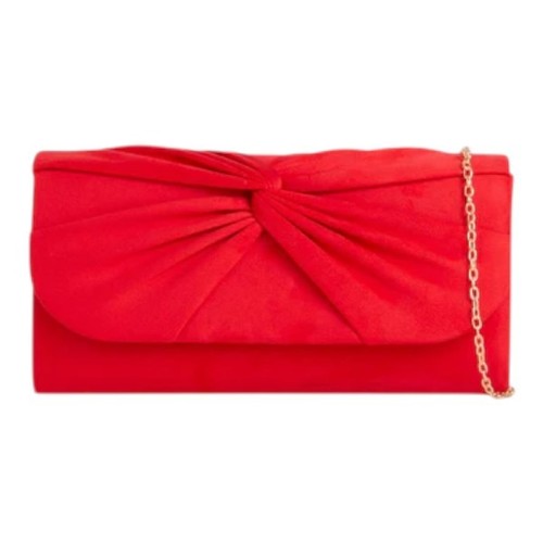 Women pleated suede clutch bag - clutch,