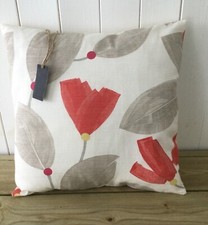 CUSHION COVER CORAL RED GINKO