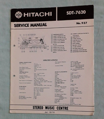 Hitachi sdt 7620 stereo - hitachi, sdt-7620