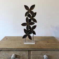 Abstract Flower Wood Sculpture