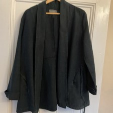 OSKA Black Linen Open Front