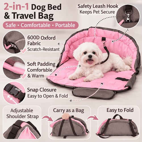 Dog carrier tote - dog, 2-in-1