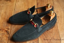 Gucci Blue Suede Brass Horse
