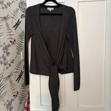Jigsaw Wool Size L Wrap Over Cardigan Inset With Sequins Very Pretty