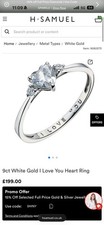 H.Samuel 9ct White Gold I Love
